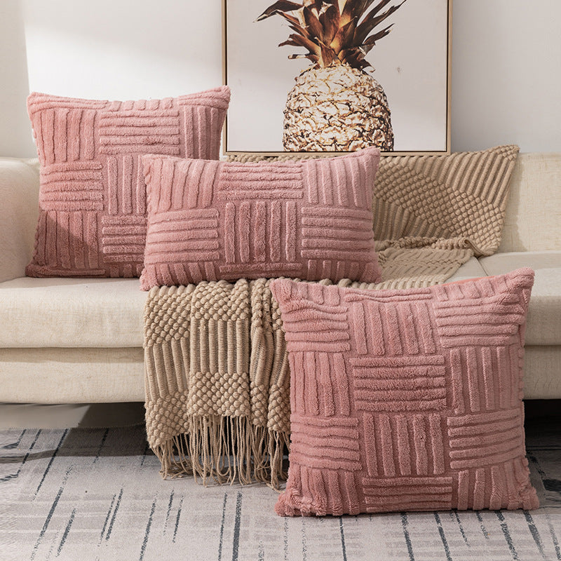 Woven Plush Pillowcase Office Sofa And Bed Cushions