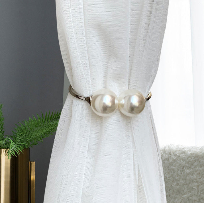 Curtain Strap Metal Pearl Curtain Buckle Napkin Ring